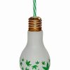 Plastic Drinkware * Promo Light Bulb Leaf Glass With Straw 14 Oz. Green/White