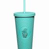 Plastic Drinkware * Hot Sale Textured Mushroom Cup With Straw 24 Oz. Teal