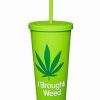 Plastic Drinkware * Top 10 Brought Weed Cup With Straw 24 Oz. Green