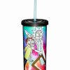 Television * Budget Tie Dye Rick And Morty Cup With Straw 20 Oz,. Multi-Color