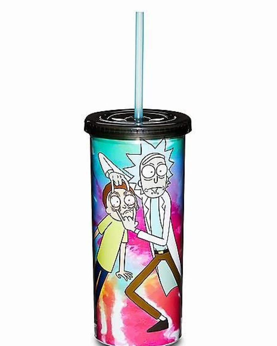 Television * Budget Tie Dye Rick And Morty Cup With Straw 20 Oz,. Multi-Color