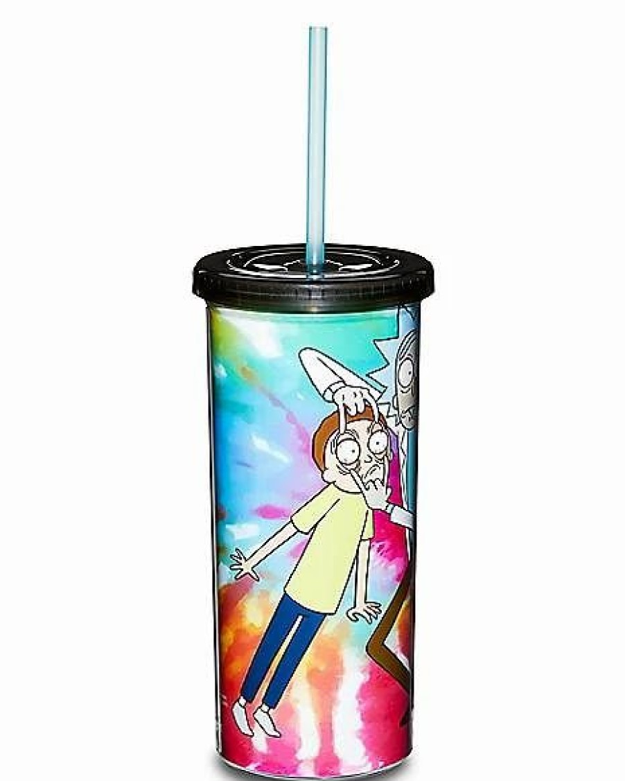 Television * Budget Tie Dye Rick And Morty Cup With Straw 20 Oz,. Multi-Color