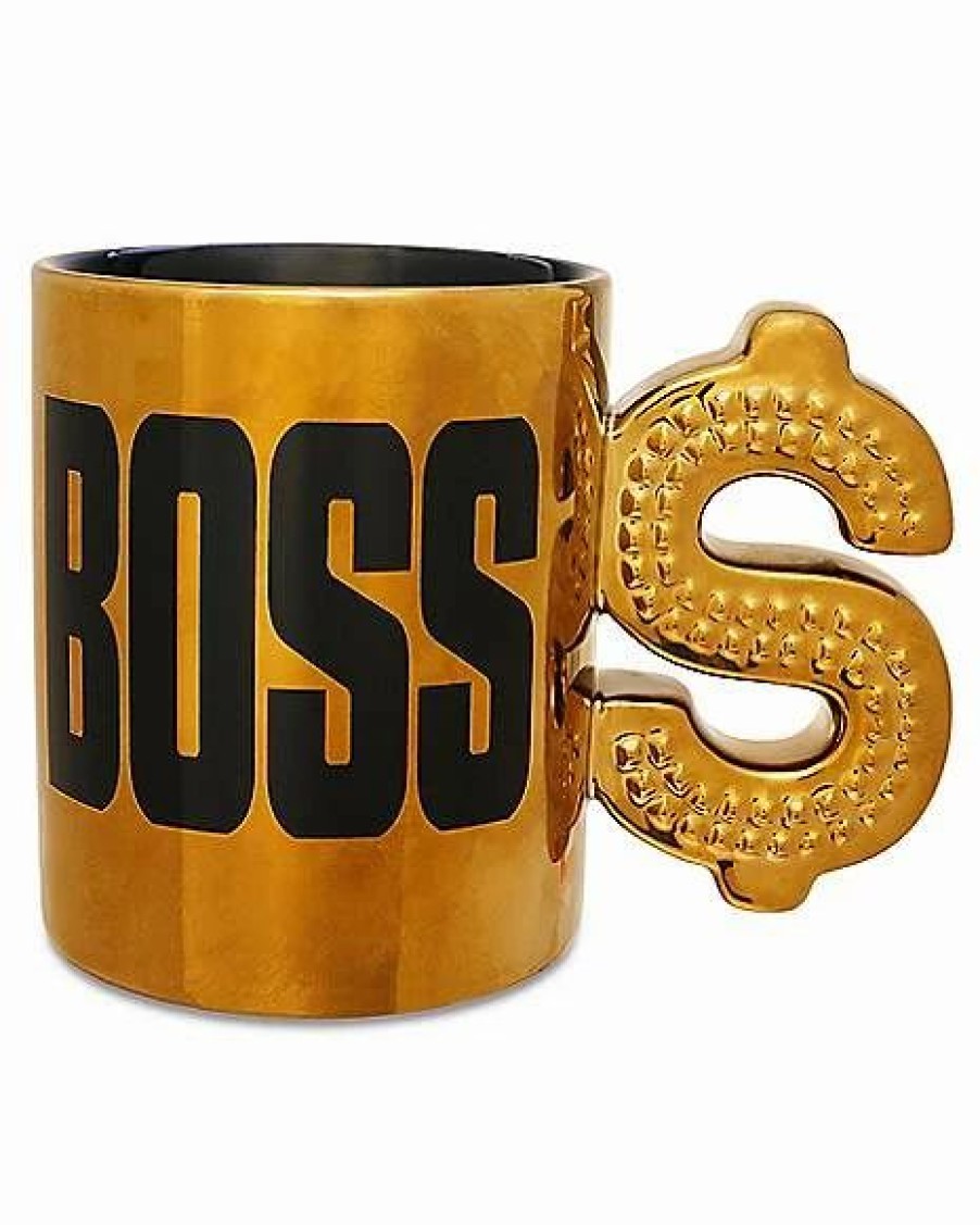 Coffee Mugs * Best Deal Boss Dollar Sign Handle Coffee Mug 20 Oz. Gold