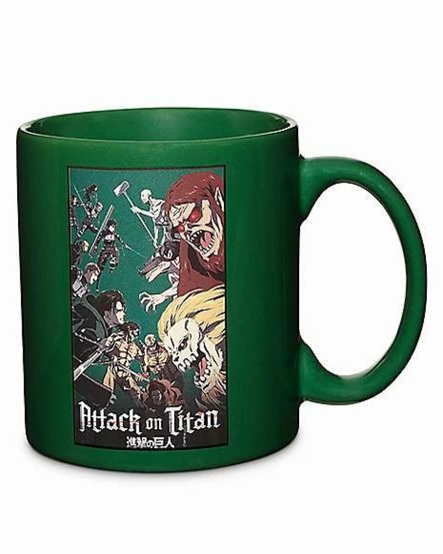 Anime * Wholesale Attack On Titans Group Coffee Mug 20 Oz. Green